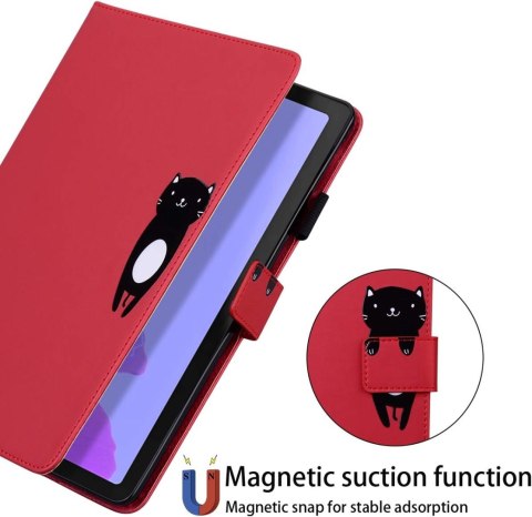 ETUI SAMSUNG GALAXY TAB A7 2020 CZERWONE KOTEK SŁODKIE UROCZE Z KLAPKĄ ETUI SAMSUNG GALAXY TAB A7 2020 CZERWONE KOTEK SŁODKIE UROCZE Z KLAPKĄ