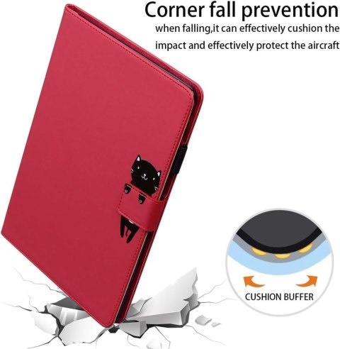 ETUI SAMSUNG GALAXY TAB A7 2020 CZERWONE KOTEK SŁODKIE UROCZE Z KLAPKĄ ETUI SAMSUNG GALAXY TAB A7 2020 CZERWONE KOTEK SŁODKIE UROCZE Z KLAPKĄ