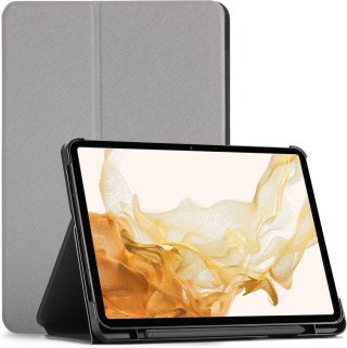 ETUI SAMSUNG GALAXY TAB S8 2022 SZARE ZAMYKANE Z KLAPKĄ OCHRONNE