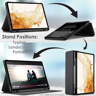 ETUI SAMSUNG GALAXY TAB S8 2022 SZARE ZAMYKANE Z KLAPKĄ OCHRONNE