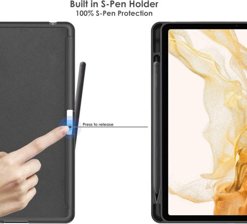 ETUI SAMSUNG GALAXY TAB S8 2022 SZARE ZAMYKANE Z KLAPKĄ OCHRONNE