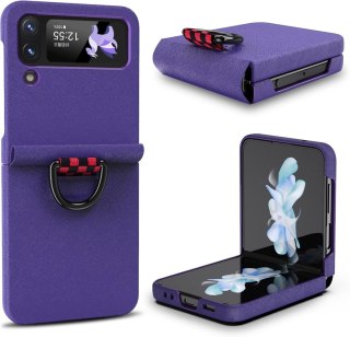 ETUI SAMSUNG GALAXY Z FLIP 4 FIOLEOWE PIERŚCIEŃ WYTRZYMAŁE OCHRONNE SOLIDNE