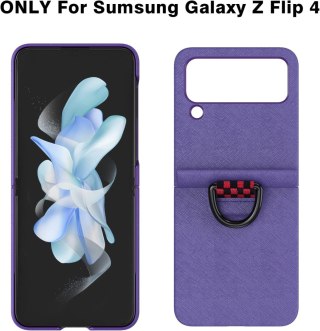 ETUI SAMSUNG GALAXY Z FLIP 4 FIOLEOWE PIERŚCIEŃ WYTRZYMAŁE OCHRONNE SOLIDNE