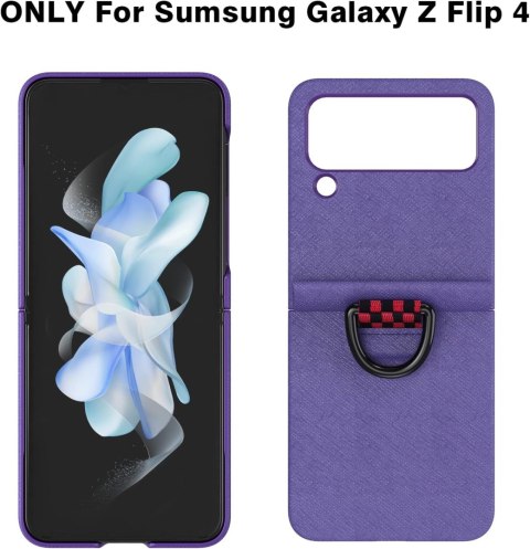 ETUI SAMSUNG GALAXY Z FLIP 4 FIOLEOWE PIERŚCIEŃ WYTRZYMAŁE OCHRONNE SOLIDNE