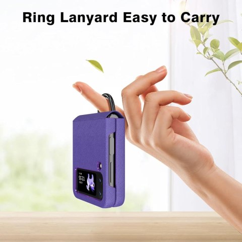 ETUI SAMSUNG GALAXY Z FLIP 4 FIOLEOWE PIERŚCIEŃ WYTRZYMAŁE OCHRONNE SOLIDNE