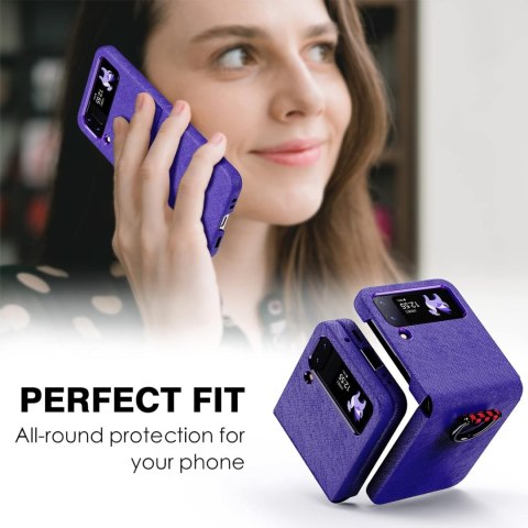 ETUI SAMSUNG GALAXY Z FLIP 4 FIOLEOWE PIERŚCIEŃ WYTRZYMAŁE OCHRONNE SOLIDNE