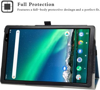 ETUI TABLET TOSCIDO P20 / LNMBBS P30 10 CALI NIEBIESKI W BIAŁE KWIATY