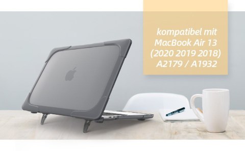 ETUI Z PODSTAWKĄ MACBOOK AIR 13 M1 2020 13.3" CASE SZARY A2337 A2179 A1932 ETUI Z PODSTAWKĄ MACBOOK AIR 13 M1 2020 13.3" CASE SZARY A2337 A2179 A1932