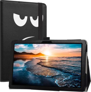 ETUI ZAMYKANE HUAWEI MATEPAD T10S CZARNE Z BUŹKĄ NAPIS DON'T TOUCH