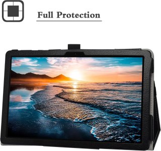 ETUI ZAMYKANE HUAWEI MATEPAD T10S CZARNE Z BUŹKĄ NAPIS DON'T TOUCH