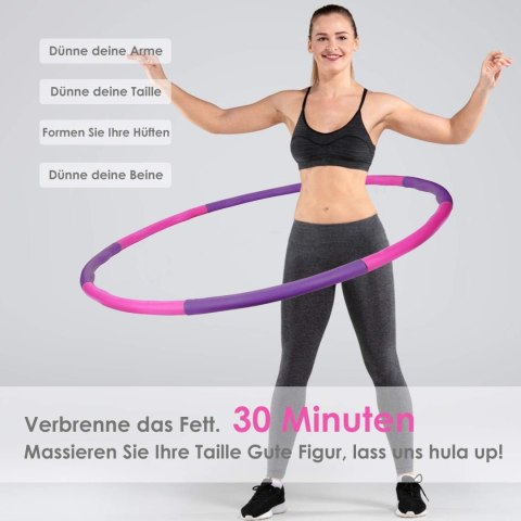 HULA HOP PIANKOWE DO ODCHUDZANIA I MASAŻU RÓŻOWO-FIOLETOWE 8el 73-95cm HULA HOP PIANKOWE DO ODCHUDZANIA I MASAŻU RÓŻOWO-FIOLETOWE 8el 73-95cm