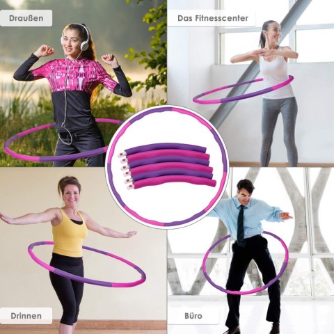 HULA HOP PIANKOWE DO ODCHUDZANIA I MASAŻU RÓŻOWO-FIOLETOWE 8el 73-95cm HULA HOP PIANKOWE DO ODCHUDZANIA I MASAŻU RÓŻOWO-FIOLETOWE 8el 73-95cm
