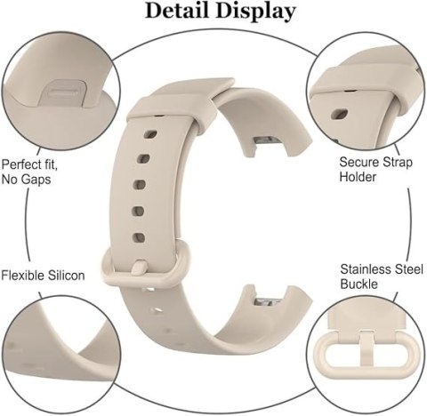 PASEK DO ZEGARKA BEŻOWY XIAOMI MI/REDMI WATCH LITE SILIKONOWY 20MM PASEK DO ZEGARKA BEŻOWY XIAOMI MI/REDMI WATCH LITE SILIKONOWY 20MM