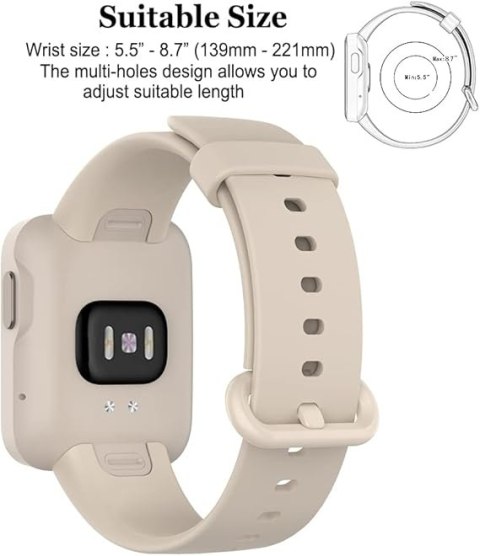 PASEK DO ZEGARKA BEŻOWY XIAOMI MI/REDMI WATCH LITE SILIKONOWY 20MM PASEK DO ZEGARKA BEŻOWY XIAOMI MI/REDMI WATCH LITE SILIKONOWY 20MM