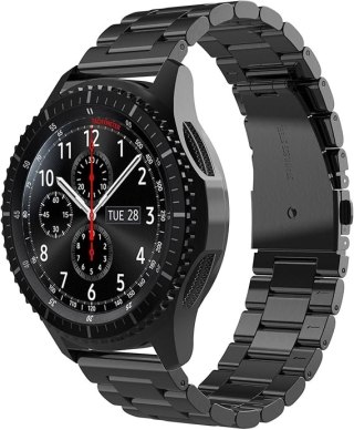 PASEK DO ZEGARKA CZARNY STAL UNIWERSALNY ELEGANCKI SAMSUNG 22mm