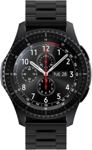 PASEK DO ZEGARKA CZARNY STAL UNIWERSALNY ELEGANCKI SAMSUNG 22mm