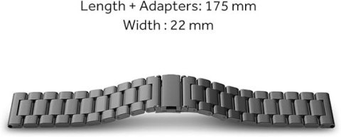 PASEK DO ZEGARKA CZARNY STAL UNIWERSALNY ELEGANCKI SAMSUNG 22mm