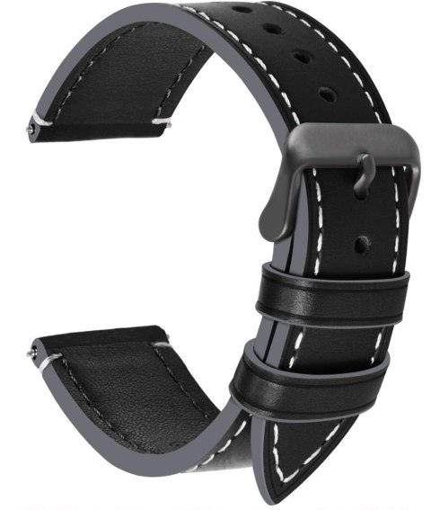 PASEK SKÓRZANY DO ZEGARKA SMARTWATCH CZARNY UNIWERSALNY 22MM FULLMOSA PASEK SKÓRZANY DO ZEGARKA SMARTWATCH CZARNY UNIWERSALNY 22MM FULLMOSA