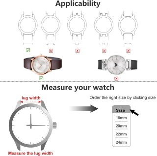 PASEK SKÓRZANY DO ZEGARKA SMARTWATCH CZARNY UNIWERSALNY 22MM FULLMOSA