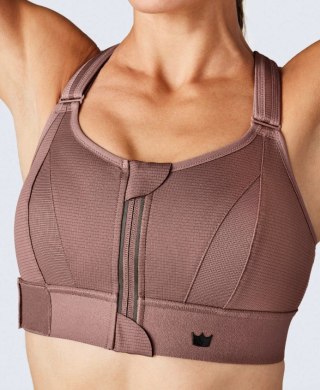STANIK SPORTOWY SHEFIT BRUDNY RÓŻ MOCNE PODTRZYMANIE REGULOWANY 2XL