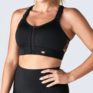 STANIK SPORTOWY SHEFIT CZARNY ŚREDNIE PODTRZYMANIE REGULOWANY 3XL