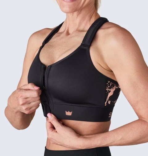 STANIK SPORTOWY SHEFIT CZARNY ŚREDNIE PODTRZYMANIE REGULOWANY 3XL