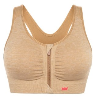 STANIK SPORTOWY TOP SHEFIT BEŻOWY ZAPINANY Z PRZODU 4XL