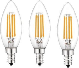 ŻARÓWKI ŚWIECZKOWE LED E14 BIAŁY CIEPŁY 4W 2700K 470LM 3szt