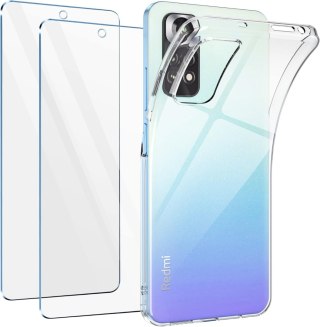 ZESTAW ETUI XIAOMI REDMI NOTE 11/11S BROKATOWE SILIKON +2x SZKŁO HARTOWANE