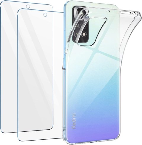 ZESTAW ETUI XIAOMI REDMI NOTE 11/11S BROKATOWE SILIKON +2x SZKŁO HARTOWANE