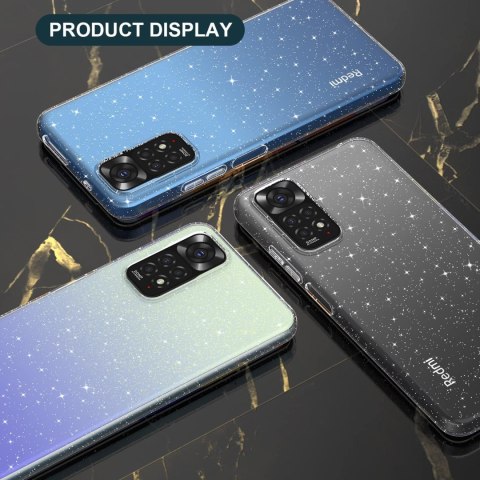 ZESTAW ETUI XIAOMI REDMI NOTE 11/11S BROKATOWE SILIKON +2x SZKŁO HARTOWANE