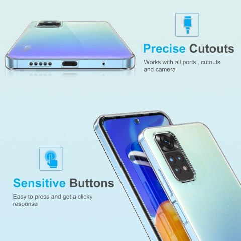 ZESTAW ETUI XIAOMI REDMI NOTE 11/11S BROKATOWE SILIKON +2x SZKŁO HARTOWANE