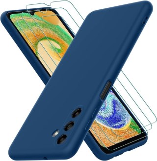ZESTAW ETUI SILIKONOWE GRANATOWE SAMSUNG GALAXY A13 5G +3x SZKŁO HARTOWANE