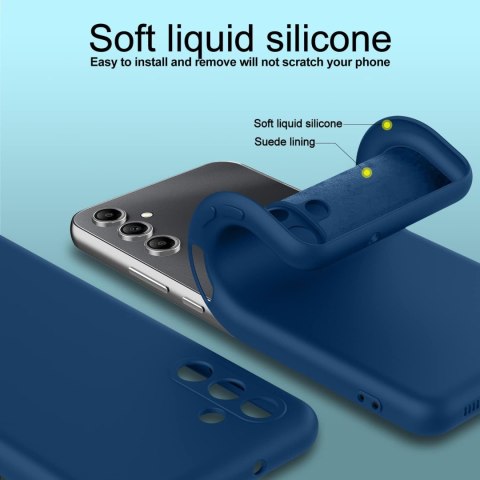 ZESTAW ETUI SILIKONOWE GRANATOWE SAMSUNG GALAXY A13 5G +3x SZKŁO HARTOWANE