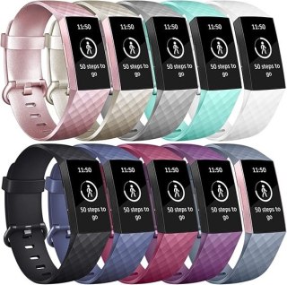 10x PASEK DO ZEGARKA FITBIT Charge 3/4 TPU WODOODPORNY MIX KOLORÓW S