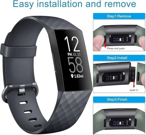 2x PASEK DO Fitbit Charge 3/4 RÓŻOWY ZŁOTY TPU WODOODPORNY OPASKA S 2x PASEK DO Fitbit Charge 3/4 RÓŻOWY ZŁOTY TPU WODOODPORNY OPASKA S