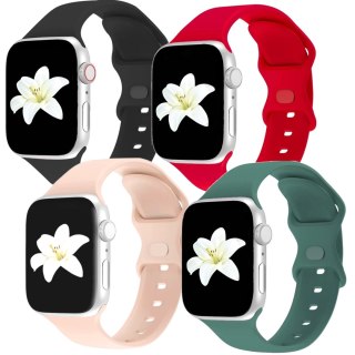 4x PASEK DO ZEGARKA APPLE WATCH 1/2/3/4/5/6/7/8/9/SE 38/40/10 SILIKONOWY