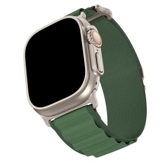 BRANSOLETA APPLE WATCH 4/5/6/7/8/9/10/SE/ULTRA 44/45/46/49 ZIELONY NYLON L
