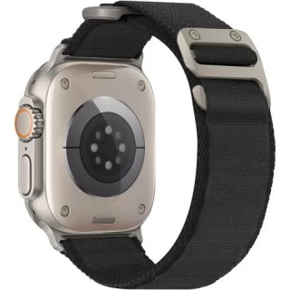 BRANSOLETA DO APPLE WATCH 4/5/6/7/8/9/10/SE/ULTRA 44/45/46/49 CZARNY NYLON M