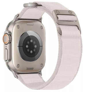 BRANSOLETA DO APPLE WATCH 4/5/6/7/8/9/10/SE/ULTRA 44/45/46/49 KREMOWY NYLON M