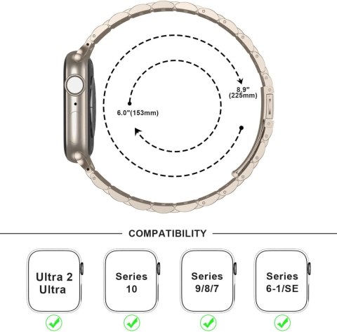 BRANSOLETA DO ZEGARKA APPLE WATCH 1/2/3/4/5/6/7/8/9/SE 42/44/45/46 SREBRNA BRANSOLETA DO ZEGARKA APPLE WATCH 1/2/3/4/5/6/7/8/9/SE 42/44/45/46 SREBRNA