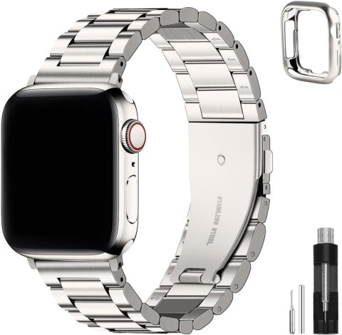 BRANSOLETA DO ZEGARKA APPLE WATCH 1/2/3/4/5/6/7/8/SE 38/40/41 SREBRNA +ETUI BRANSOLETA DO ZEGARKA APPLE WATCH 1/2/3/4/5/6/7/8/SE 38/40/41 SREBRNA +ETUI