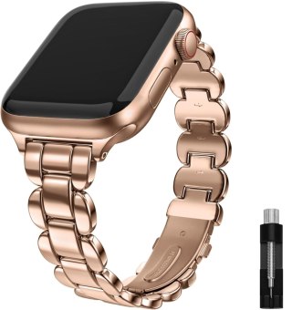 BRANSOLETA DO ZEGARKA APPLE WATCH 2/3/4/5/6/7/8/9/SE 38/40/41 RÓŻOWE ZŁOTO