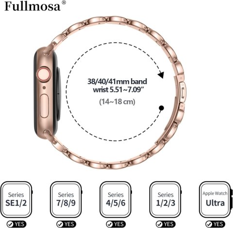 BRANSOLETA DO ZEGARKA APPLE WATCH 2/3/4/5/6/7/8/9/SE 38/40/41 RÓŻOWE ZŁOTO BRANSOLETA DO ZEGARKA APPLE WATCH 2/3/4/5/6/7/8/9/SE 38/40/41 RÓŻOWE ZŁOTO