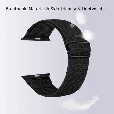 BRANSOLETA DO ZEGARKA APPLE WATCH 2/3/4/5/6/7/8/9/SE 42/44/45 CZARNA +ETUI