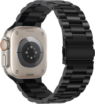 BRANSOLETA DO ZEGARKA APPLE WATCH ULTRA/ULTRA 2 49mm CZARNA STAL+ETUI
