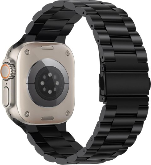 BRANSOLETA DO ZEGARKA APPLE WATCH ULTRA/ULTRA 2 49mm CZARNA STAL+ETUI