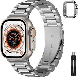 BRANSOLETA DO ZEGARKA APPLE WATCH ULTRA/ULTRA 2 49mm SREBRNA +ETUI