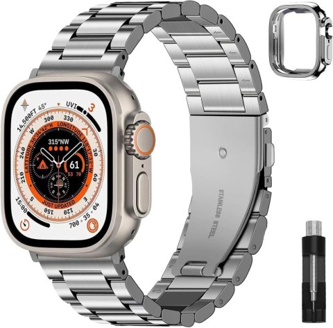 BRANSOLETA DO ZEGARKA APPLE WATCH ULTRA/ULTRA 2 49mm SREBRNA +ETUI BRANSOLETA DO ZEGARKA APPLE WATCH ULTRA/ULTRA 2 49mm SREBRNA +ETUI