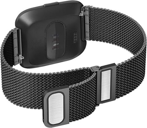 BRANSOLETA DO ZEGARKA Fitbit Versa/Versa 2/LITE CZARNA STAL SIATKA BRANSOLETA DO ZEGARKA Fitbit Versa/Versa 2/LITE CZARNA STAL SIATKA